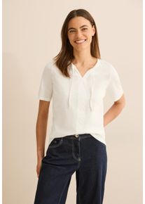 Cecil Damen T-Shirt, weiß, casual, Gr. M, unifarben, Web, 100% Baumwolle, Shirts, aus reiner Baumwolle
