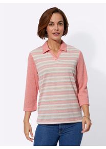 Classic Basics Damen Poloshirt "Poloshirt", bunt, Gr. 40, gemustert, gestreift, 75% Polyester, 25% Viskose, Shirts