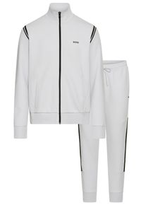 BOSS Green Herren Trainingsanzug "Tracksuit Set", grau, casual, Gr. XXL, unifarben mit Farbeinsätzen, Sweatware, Obermaterial: 95% Baumwolle, 5%