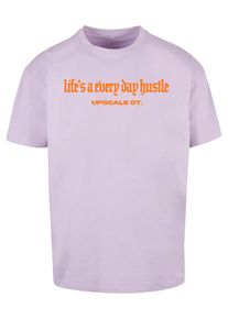 Herren T-Shirt "Upscale by Mister Tee Herren Hustle Oversize Tee", lila, casual, Gr. XL, UPSCALE BY MISTER TEE, unifarben, 100% Baumwolle, Shirts