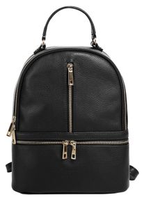 Samantha Look Cityrucksack, schwarz, Rindsleder, Leder, unifarben, casual, Rucksäcke, echt Leder, Made in Italy