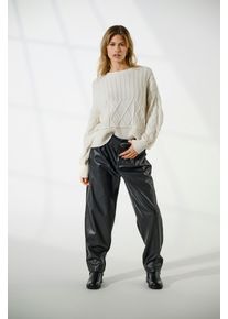 Only Damen Strickpullover "ONLKAYA LIFE LS LOOSE CABLE ONECK CC KNT", rot, modisch, Gr. XS, unifarben, Strick, Obermaterial: 70% Baumwolle, 30%