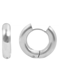 Adelia´s ADELIA ́S Damen Paar Creolen "Neuheit 2025 - Damen Creolen aus mattem Edelstahl Ø 12 mm", Damen, Edelstahl, silber, Edelstahl, Ohrringe