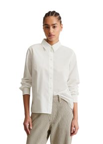 Marc O'Polo Damen Langarmbluse "aus reiner Bio-Baumwolle", weiß, elegant, Gr. M, MARC O'POLO DENIM, unifarben, Obermaterial: 100% Baumwolle, Blusen