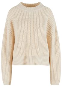 Urban Classics Damen Rundhalspullover "Urban Classics Ladies Wide Basic Oversized Sweater", beige, klassisch, Gr. XL, unifarben, 100% Polyacryl,