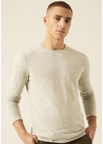 Garcia Herren Rundhalspullover, grau, casual, Gr. S, Feinstrick, Obermaterial: 100% Baumwolle, Pullover, in melierter Optik