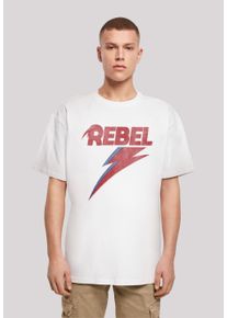 F4NT4STIC Herren T-Shirt "David Bowie Rock Music Band Distressed Rebel", weiß, casual, Gr. L, Obermaterial: 100% Baumwolle, Shirts, Print