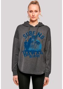 F4NT4STIC Damen Kapuzenpullover "Hawaii Surf Beach Summer", grau, casual, Gr. L, Obermaterial: 100% Baumwolle, Pullover, Premium Qualität