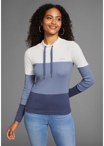 Kangaroos Damen Langarmshirt, blau, casual, Gr. 32, Rippware, Obermaterial: 100% Baumwolle. Einsatz: 60% Baumwolle, 40% Polyester, Shirts, mit