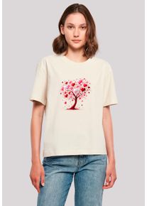 F4NT4STIC Damen T-Shirt "Herz Baum Aquarell Druck", weiß, casual, Gr. M, Obermaterial: 100% Baumwolle, Shirts, Premium Qualität