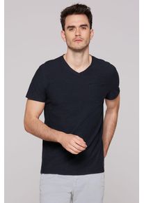 CMPD Herren V-Shirt, blau, casual, Gr. S, Strukturmuster, Material: 100% Baumwolle, Shirts, aus Baumwolle