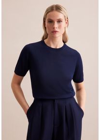 Seidensticker Damen Strickpullover "Schwarze Rose", blau, Gr. XS, 52% Polyester 48% Manila (Abaca), Pullover, Kurzarm Rundhals