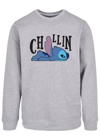 ABSOLUTE CULT Herren Rundhalspullover "ABSOLUTE CULT Herren Lilo And Stitch - Chillin Crewneck", grau, casual, Gr. L, mehrfarbig, 50% Baumwolle, 50%