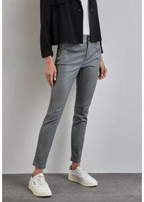 Street One Damen Stretch-Hose "Style YORK", grau, feminin, Gr. 42, Obermaterial: 79% Viskose, 18% Nylon, 3% Elasthan, Hosen