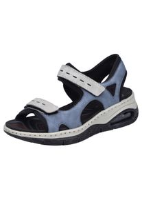 Rieker Damen Trekkingsandale "vegan", Gr. 43, blau, Lederimitat, Textil, sportlich, Schuhe, Klettschuh, Outdoorsandale, Sommerschuh mit Rieker Air