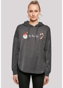 F4NT4STIC Damen Kapuzenpullover "Ho Ho Ho Weihnachten Christmas", grau, casual, Gr. L, Obermaterial: 100% Baumwolle, Pullover, Print