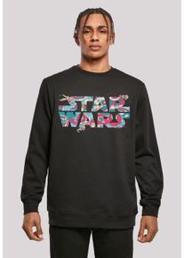 F4NT4STIC Herren Kapuzenpullover "Star Wars Wavy Ship Logo", schwarz, casual, Gr. XXL, Obermaterial: 50% Baumwolle, 50% Polyester, Pullover, Print
