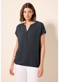 Cecil Damen Kurzarmblusevolcanic grau, casual, Gr. L, unifarben, Stoff, 100% Viskose, Blusen, aus softer Viskose
