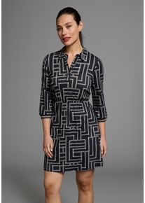Laura Scott Damen Polokleid, blau, casual, Gr. 38, gemustert, bedruckt, Jersey, Obermaterial: 95% Viskose, 5% Elasthan, Kleider, mit Grafik-Print -