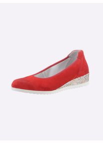 Casual Looks Damen Ballerina, Gr. 36, rot, Veloursleder, sportlich, Schuhe