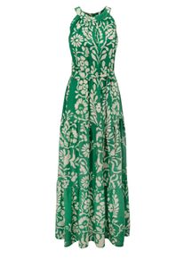 Aniston CASUAL Damen Sommerkleid, grün, feminin, Gr. 44, bedruckt, geblümt, Web, Obermaterial: 100% Viskose, Kleider, mit extravagantem Blumendruck-