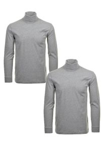 Ragman Herren Rollkragenshirt, grau, casual, Gr. S, Baumwolle, Shirts