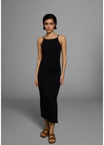 AJC Damen Spaghettikleid, schwarz, Basic, Gr. 36, unifarben, Single Jersey, Obermaterial: 95% Baumwolle, 5% Elasthan, Kleider, festlich, Maxilänge,