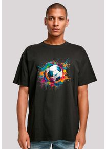 F4NT4STIC Herren T-Shirt "Bunte Fußball Grafik", schwarz, casual, Gr. 5XL, Obermaterial: 100% Baumwolle, Shirts, Premium Qualität