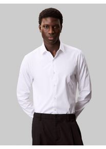 Calvin Klein Herren Businesshemd "SLIM ESNTL POPLIN NOS STR SLD", weiß, casual, Gr. 38, unifarben, Web, Obermaterial: 97% Baumwolle, 3% Elasthan,
