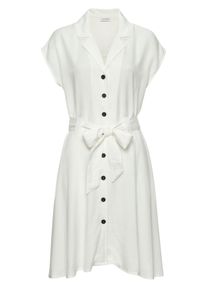 Lascana Damen Hemdblusenkleid, weiß, modisch, Gr. 46, unifarben, Web, Obermaterial: 58% Viskose, 28% Baumwolle, 14% Leinen, Kleider, aus Leinenmix