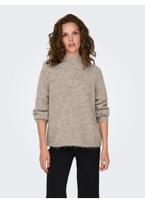 Jacqueline de Yong JDY Damen Stehkragenpullover "JDYZOEY LIFE L/S HN RAGLAN PUL KNT NOOS", grau, modisch, Gr. M, meliert, Strick, Obermaterial: 80% Polyester, 11%