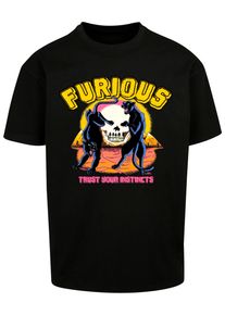 2Y STUDIOS Herren T-Shirt "2Y Studios Herren Furious Oversize Tee", schwarz, casual, Gr. M, bedruckt, 100% Baumwolle, Shirts