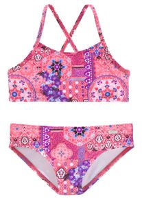 Buffalo Kinder Bustier-Bikini "Shari Kids", pink, Gr. 122, Paisleymuster, Polyamid, Bikini-Sets, mit verspieltem Print