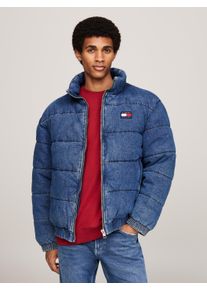Tommy Jeans Herren Steppjacke "DENIM PUFFER JKT DH6051", blau, casual, Gr. M, unifarben, Web, Obermaterial: 100% Baumwolle, Jacken, mit bestickten