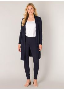 Base Level Damen Longstrickjacke "Yayla Long", blau, casual, Gr. 44, unifarben, Strick, Obermaterial: 94% Viskose, 6% Elasthan, Strickjacken, ohne