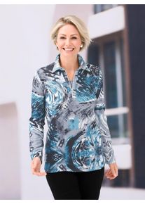 Classic Basics Damen Poloshirt "Winter-Shirt", grün, Gr. 38, gemustert, mehrfarbig, 100% Polyester, Shirts