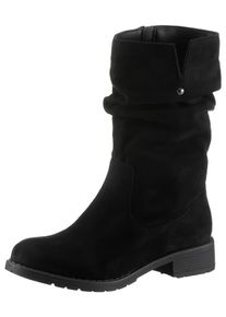 ANISTON SHOES Damen Stiefel, Gr. 36, schwarz, Textil, Veloursleder, klassisch, Schuhe, Stiefelette mit slouchy Schaft - NEUE KOLLEKTION, in bequemer