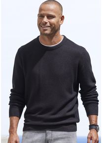 John Devin Herren Strickpullover, schwarz, casual, Gr. S, unifarben, Strick, Obermaterial: 50% Baumwolle, 50% Polyacryl, Pullover, Pullover in