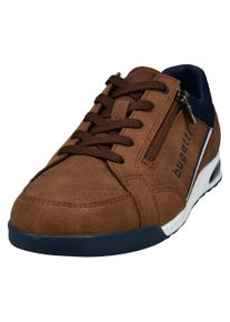 Bugatti Herren Sneaker, Gr. 42, braun, Lederimitat, Textil, sportlich, Schuhe, Schnürschuh, Halbschuh, Freizeitschuh mit Kontrastbesätzen