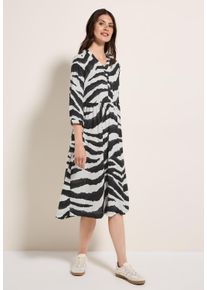 Cecil Damen Tunikakleidvolcanic grau, casual, Gr. M, bedruckt, Web, 100% Baumwolle , Kleider, mit Print