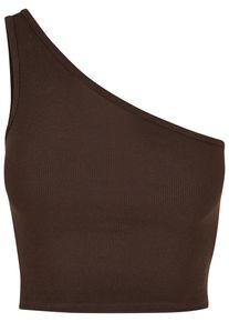 Urban Classics Herren Muskelshirt "Urban Classics Damen Ladies Cropped Asymmetric Top", braun, casual, Gr. XL, unifarben, 97% Baumwolle, 3% Elasthan,