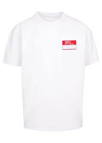 Herren T-Shirt "Upscale by Mister Tee Unisex Hey My Name Is Oversize Tee", weiß, casual, Gr. XL, UPSCALE BY MISTER TEE, unifarben, 100% Baumwolle,