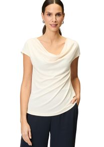 Zero Damen T-Shirt "Zero Jerseyshirt mit Wasserfallausschnitt", gelb, casual, Gr. 44, clean, Jersey, Obermaterial: 70% Modal, 30% Polyester.