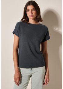 Cecil Damen T-Shirtvolcanic grau, casual, Gr. XS, Strukturmuster, Web, Stoff, 50% Baumwolle, 50% Polyester, Shirts, im soften Baumwoll-Mix