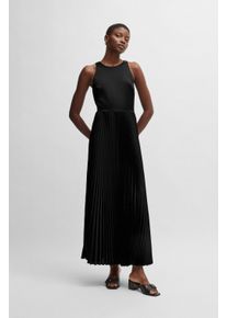 BOSS Orange Damen Blusenkleid "C_Daliana", schwarz, feminin, Gr. S, unifarben, Web, Obermaterial: 100% Polyester, Kleider, mit Kellerfalten