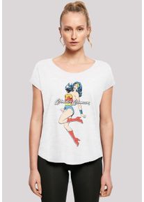 F4NT4STIC Damen T-Shirt "DC Comics Wonder Woman Jump", weiß, casual, Gr. M, Obermaterial: 100% Baumwolle, Shirts, Print