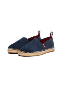 Tommy Hilfiger Herren Espadrille "HILFIGER FLEX MIX ESPADRILLE", Gr. 46, blau, Leder, Textil, Basic, Schuhe, Sommerschuh, Schlupfschuh, Slipper mit