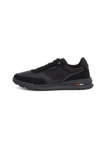 Tommy Hilfiger Herren Sneaker "RETRO RUNNER MIX RWB", Gr. 40, schwarz, Leder, Textil, Lederimitat, sportlich, Schuhe, Freizeitschuh, Halbschuh,