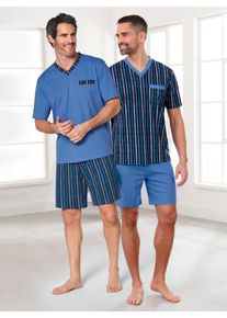 wäschepur WÄSCHEPUR Herren Shorty, Gr. 44, blau, 100% Baumwolle, Homewear-Sets