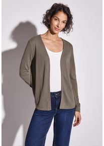 Street One Damen Cardigan, braun, casual, Gr. 36, unifarben, Stoff, 60% Viskose, 40% Polyester, Strickjacken, verschlusslos